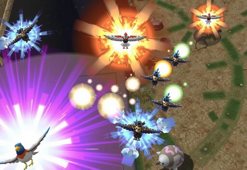 Dynamic battle scene showing special abilities being used
