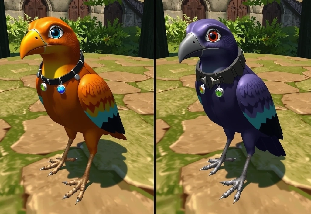Side-by-side comparison of different bird customizations