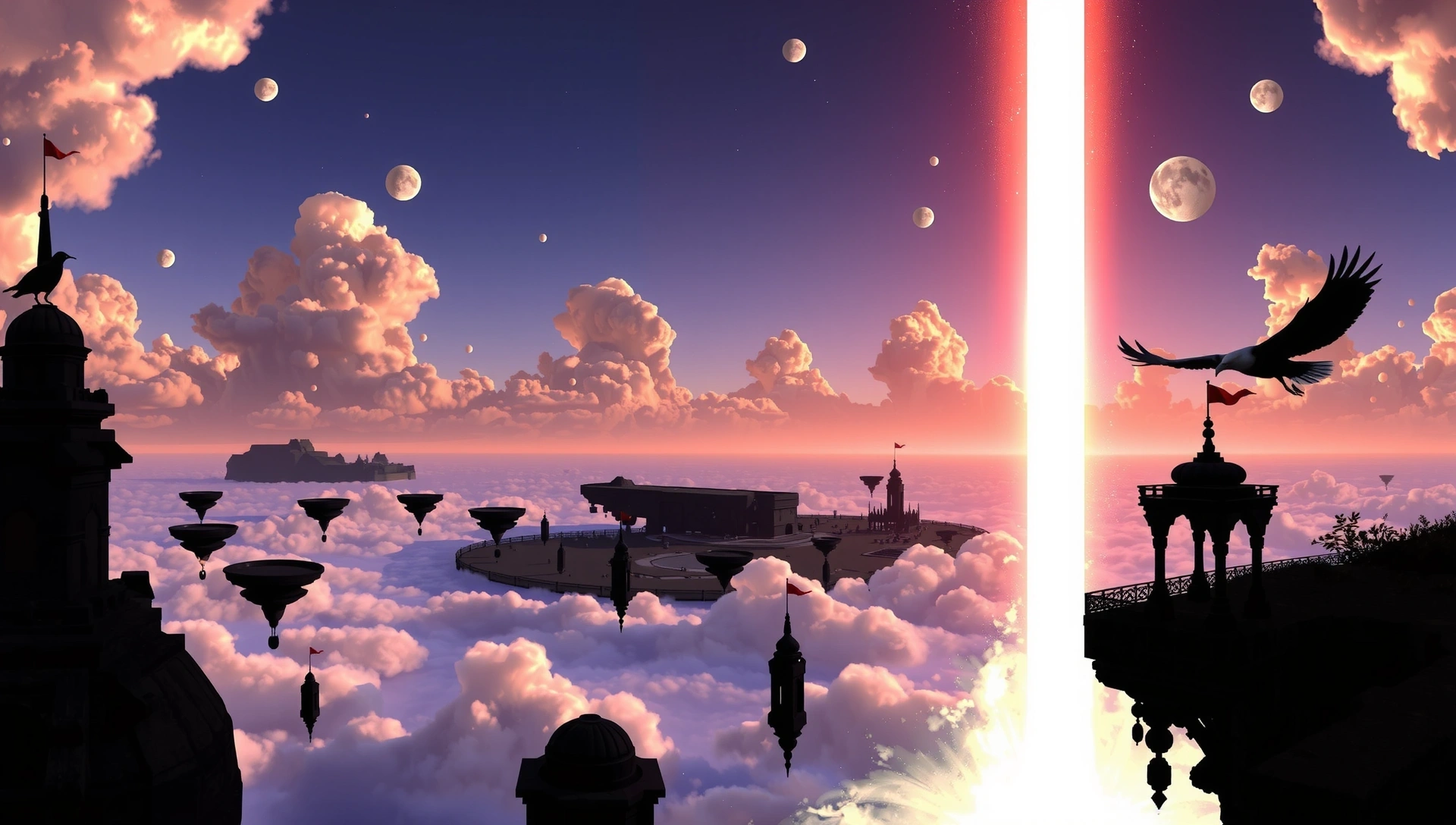 Desktop wallpaper of a panoramic view of Birds Empire